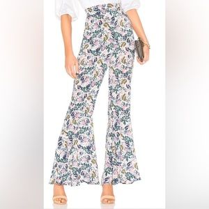 BCBGeneration floral flared bell bottom pants